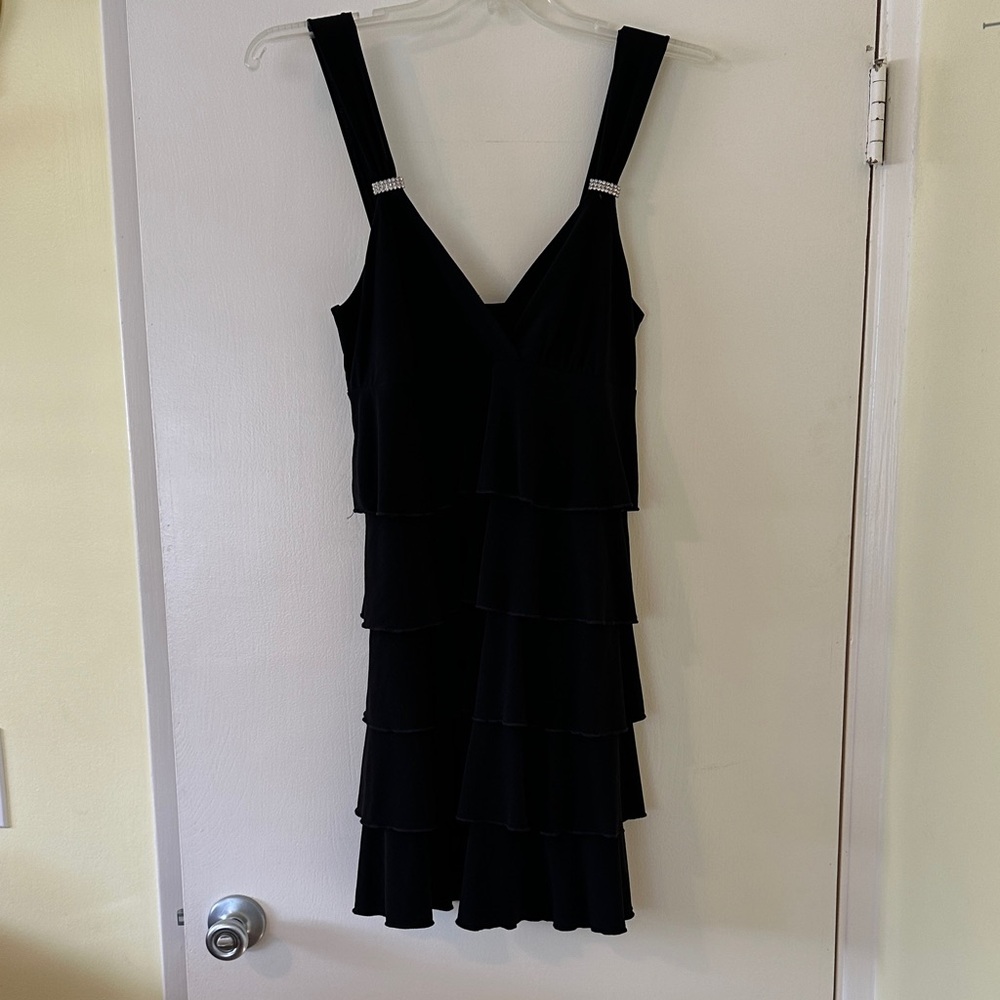 Chic Black Layered Mini Dress